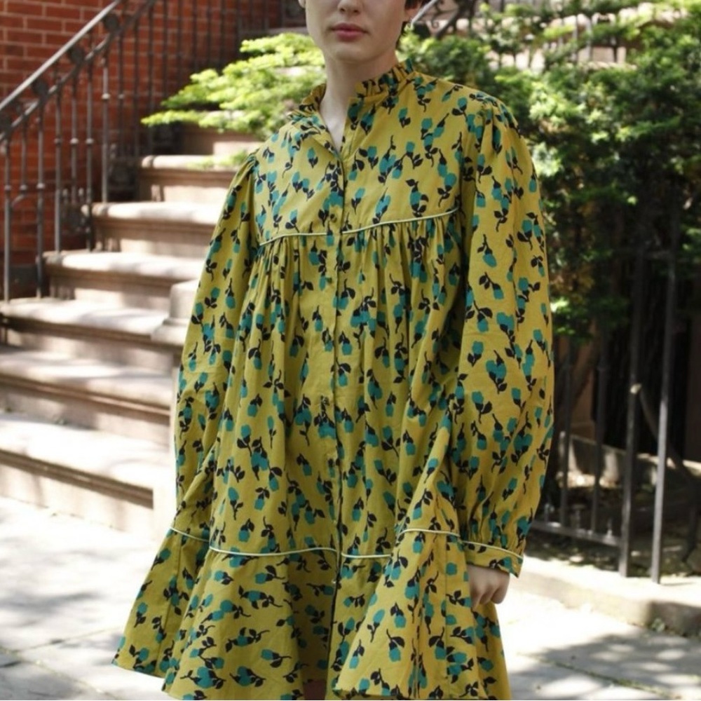 Rachel antonoff drew dress in mustard tulip - Picture 5 of 14
